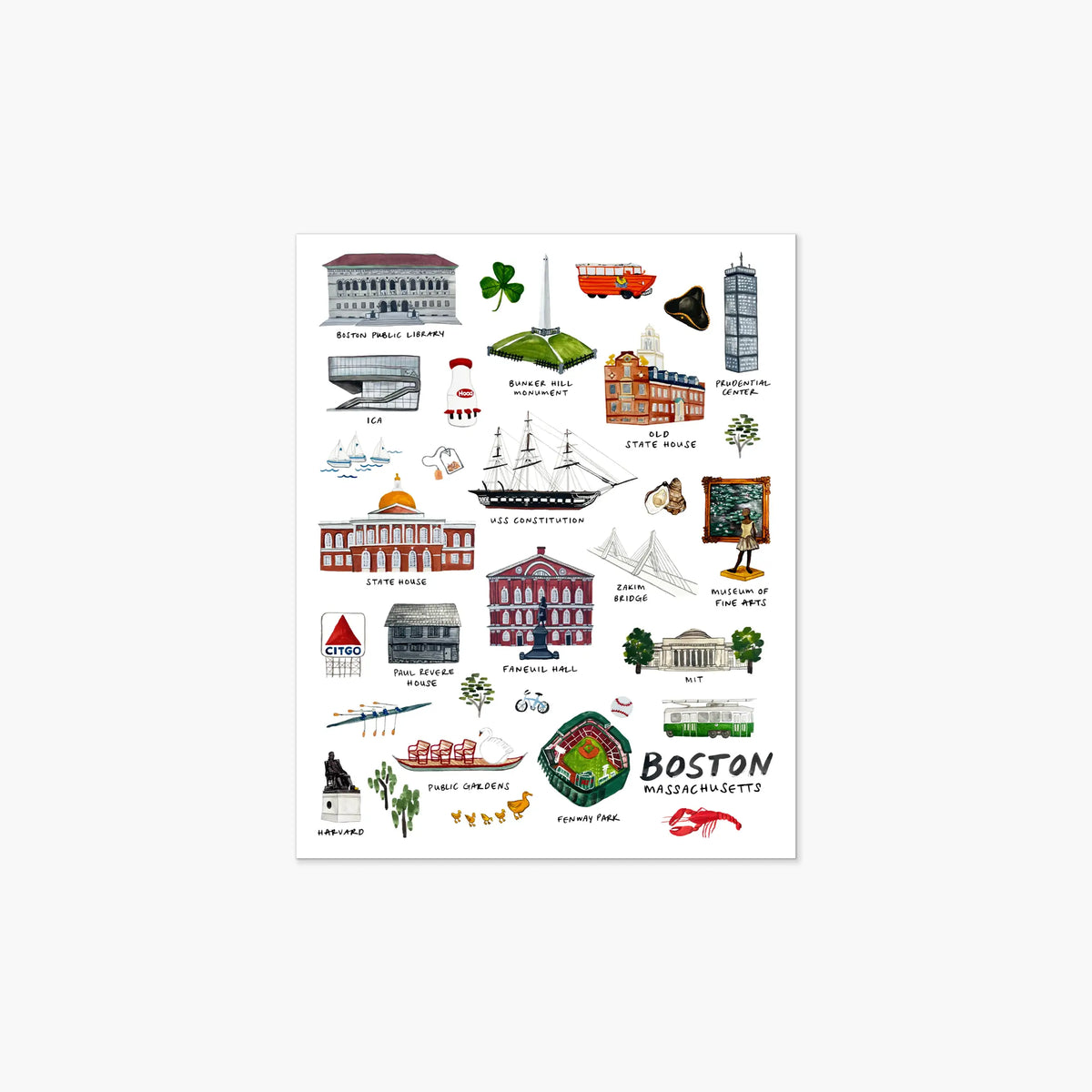 Boston Landmarks - Print