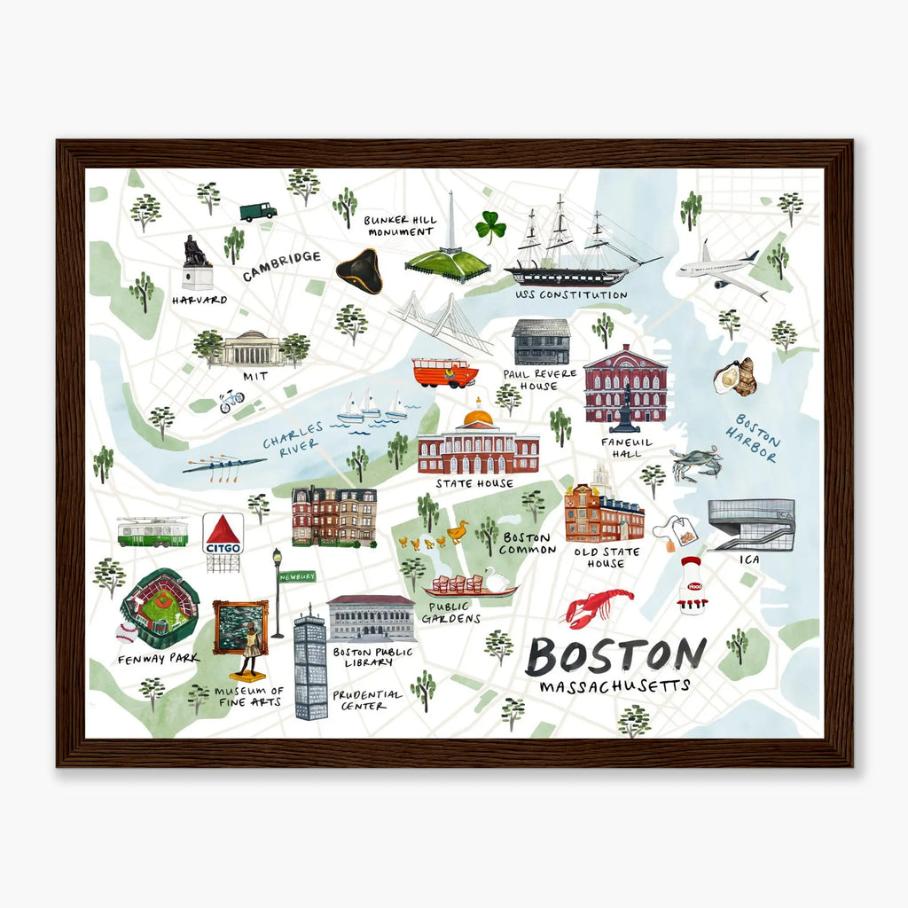 Boston Map - Framed