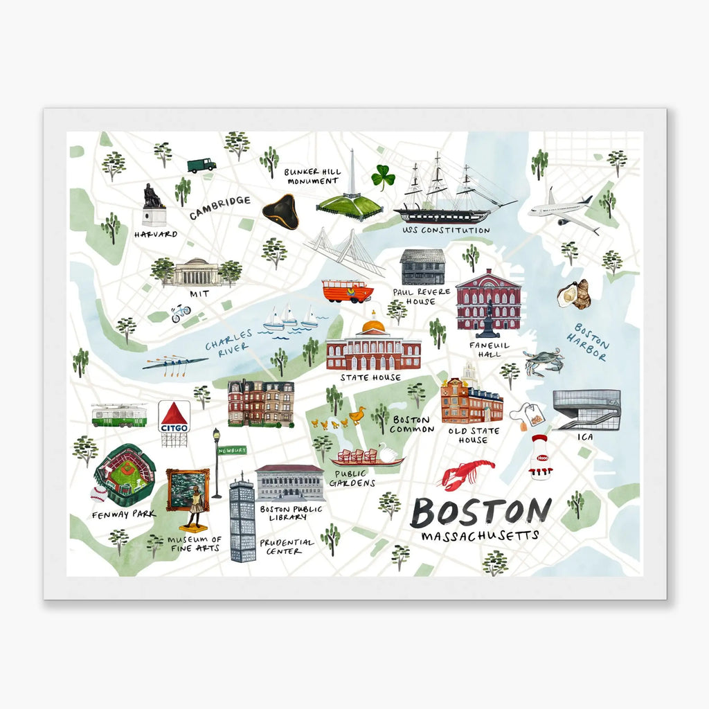 Boston Map - Framed