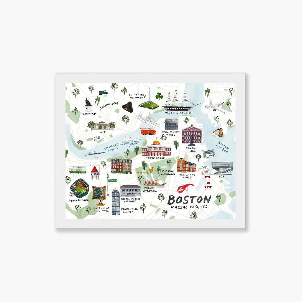 Boston Map - Framed
